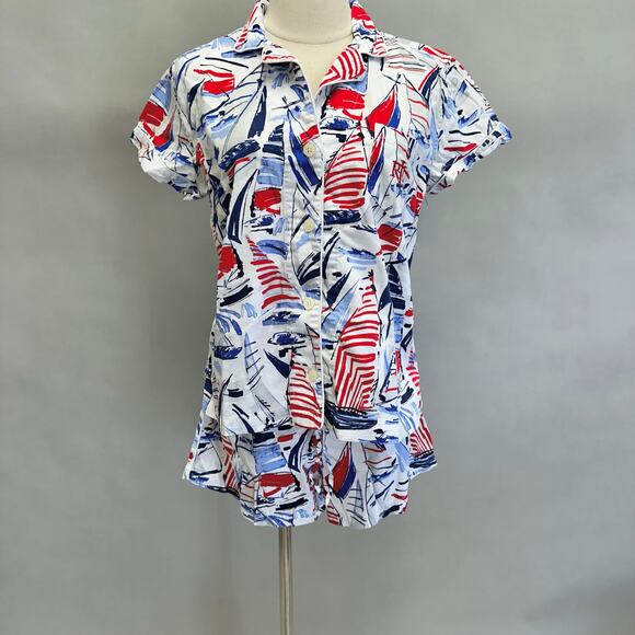 Lauren by Ralph Lauren Other - Lauren Ralph Lauren sailboat‎ cotton short sleeve top/shorts pajama set Medium